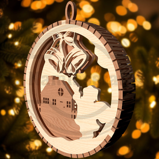 Christmas Ornament SVG Bundle | Layered Holiday Woodland Ornament Laser Cut Files | 9 Festive Hanging Designs for Glowforge & xTool