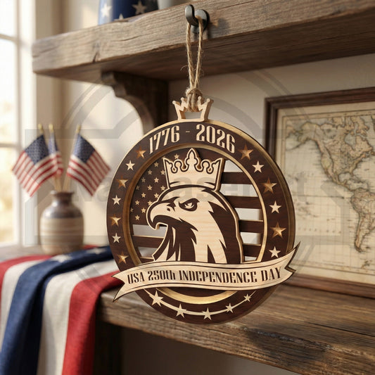 America 250 Ornament SVG Bundle | Patriotic Wooden Ornament Laser Cut Files | USA Independence Day Decorations SVG