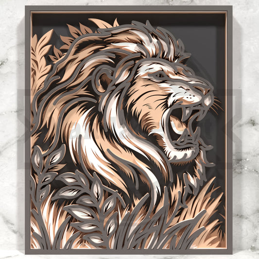 Safari Animal SVG Bundle | Layered Wildlife Wall Art SVG Collection | Lion Elephant Rhino Zebra Gorilla Buffalo Laser Cut Files