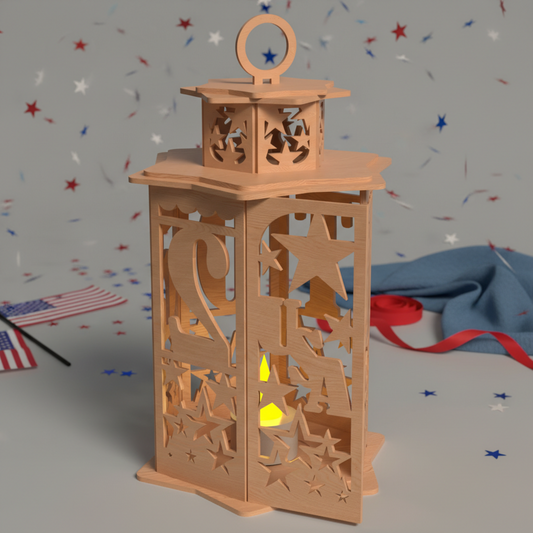 USA Patriotic Lantern SVG Bundle | America 250 Anniversary Laser Cut Lantern Files | Fourth of July Wooden Lantern SVG