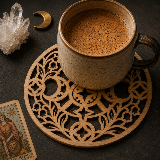 SVG DXF File Celestial Mystical Wooden Coaster Bundle Laser Cut Vector Design for Glowforge 3D Wood Wall Art | CUTSVG.COM