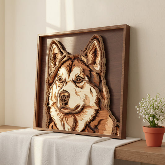 Dog Portrait Wall Art SVG Bundle Vol. 2 | Layered Wooden Pet Portrait Laser Cut Files | Dog Lover Home Decor for Glowforge, xTool & CNC