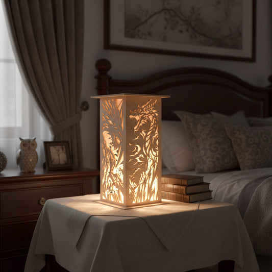 Phoenix Lantern SVG | Mythical Phoenix Laser Cut Lantern | Rising Phoenix Night Light SVG | Fantasy Wooden Lantern for Glowforge, xTool & CNC