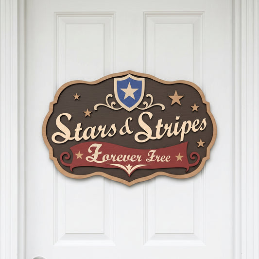 Stars & Stripes Forever Free Laser Cut File SVG DXF | Patriotic America 250 Wood Sign | Glowforge LightBurn Digital Download