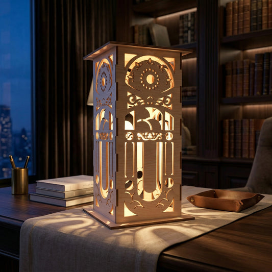 Gothic Lantern SVG | Cathedral Window Laser Cut Lantern File | Medieval LED Lamp SVG | Elegant Wooden Night Light for Glowforge, xTool & CNC (Copy)