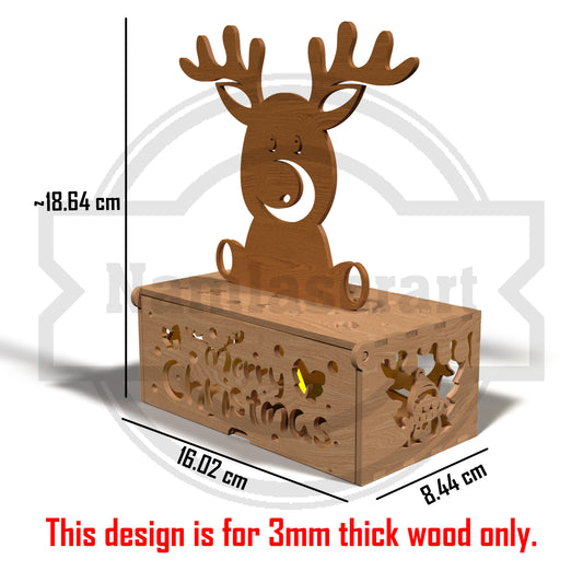 Christmas Tea Light Holder SVG Bundle | Snowman Reindeer Santa Christmas Tree Lantern Box Laser Cut File | Glowforge Christmas Decor SVG