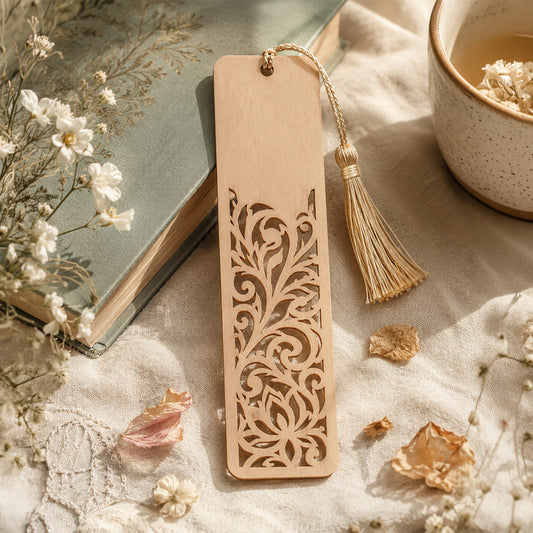 Wooden Bookmark SVG Bundle | Decorative Laser Cut Bookmark SVG | Tassel Bookmark SVG | Floral & Ornamental Bookmark Designs | Glowforge xTool CNC SVG