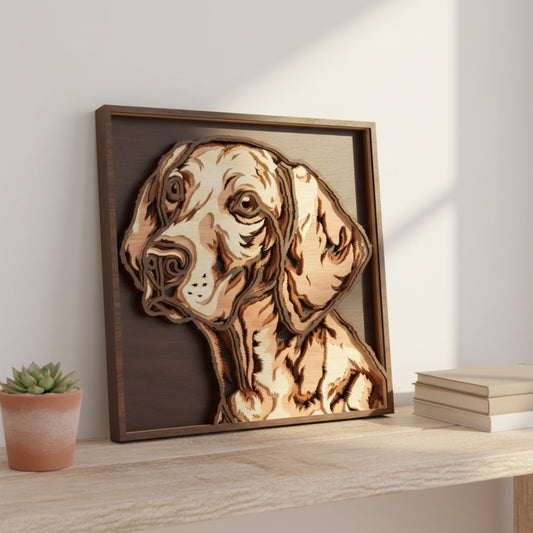 Dog Portrait Wall Art SVG Bundle | Personalized Pet Memorial Laser Cut Files | Wooden Dog Breed Portrait Signs for Glowforge, xTool & CNC