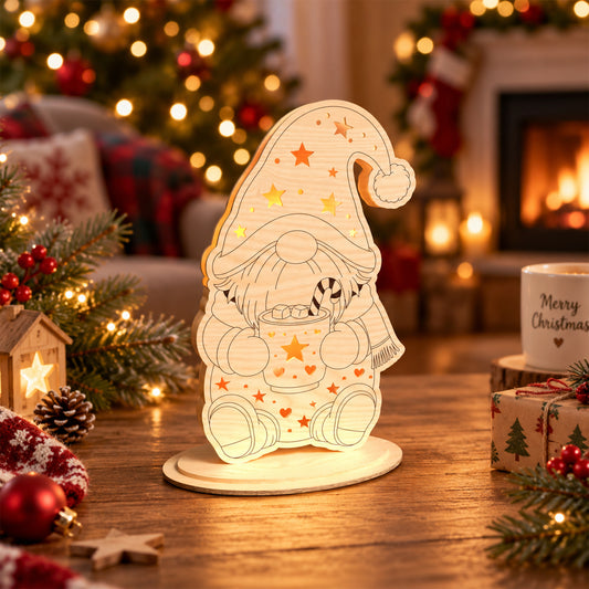 Christmas Character Shelf Sitter Laser Cut Bundle, 5 Gnome Santa Angel Reindeer Snowman Wooden Table Decor Designs