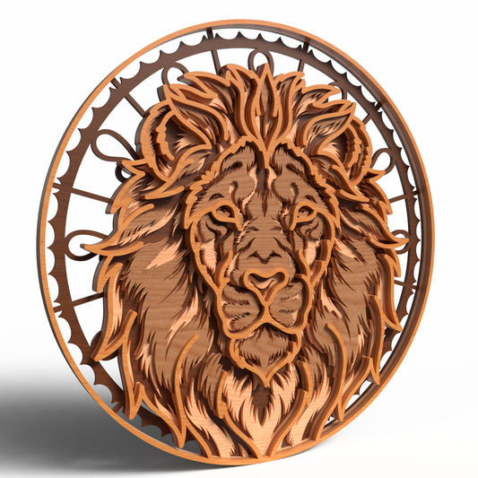 Leo Zodiac Lion SVG | Layered Leo Sign Laser Cut File | Astrology Lion Mandala Decor SVG | Zodiac Wall Art for Glowforge, xTool & CNC