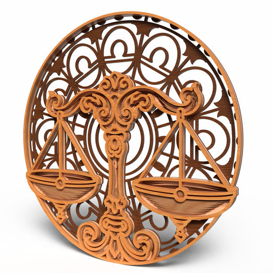 Libra Zodiac Scales SVG | Layered Libra Sign Laser Cut File | Astrology Balance Decor SVG | Zodiac Wall Art for Glowforge, xTool & CNC  Product Description