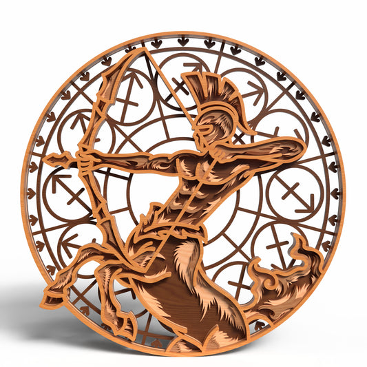 Sagittarius Zodiac SVG | Layered Sagittarius Sign Laser Cut File | Centaur Archer Astrology Decor SVG | Zodiac Wall Art for Glowforge, xTool & CNC