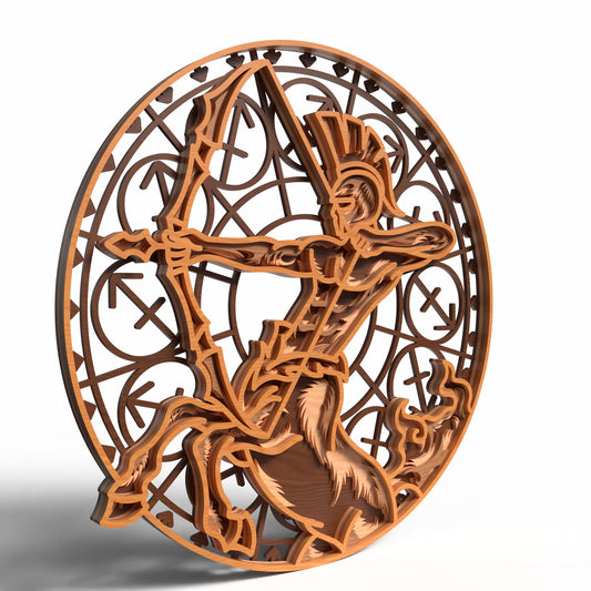 Sagittarius Zodiac SVG | Layered Sagittarius Sign Laser Cut File | Centaur Archer Astrology Decor SVG | Zodiac Wall Art for Glowforge, xTool & CNC