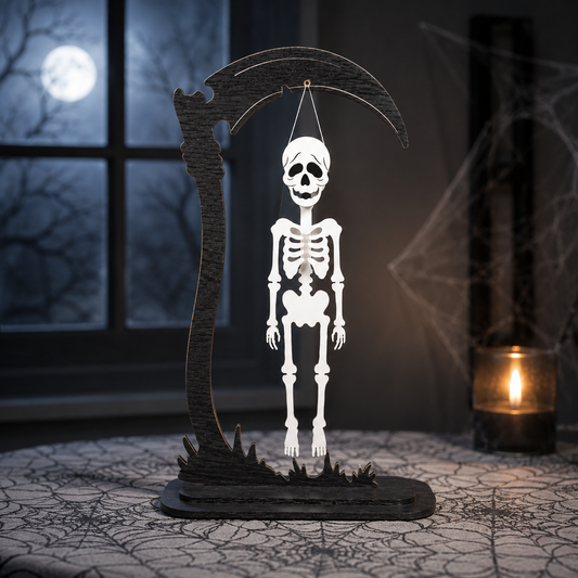 3D Halloween Layered Stand Ornament Spooky Skull Ghost Skeleton Bundle Laser Cut Vector Design for Glowforge Table Decor
