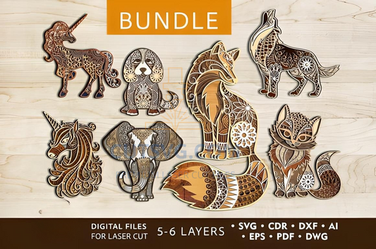 ANIMALS Bundle Laser Cut Files , Laser Cut Wall Decor 227