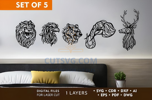 Animals Bundle Laser Cut Template , Laser Cut Wall Decor 261