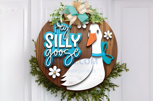 Welcome Goose Door Hanger, SVG Laser
, Laser Cut Sign