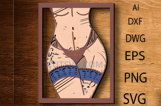Woman Fashion Dxf File,Laser , Laser Cut Wall Decor 05