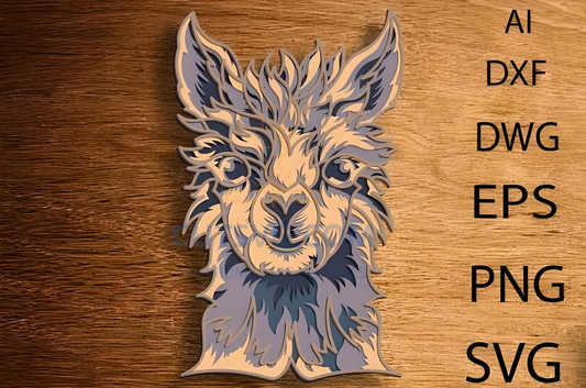 Llama Multilayer SVG,Llama 3D Design , Laser Cut Wall Decor 17