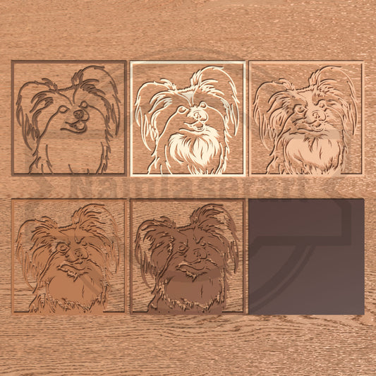 6 Multilayer Dog Design Laser Cut Bundle SVG | Layered Dog Portrait Wall Art | 3D Dog Breed Laser Cut Files | Glowforge CNC DXF PNG
