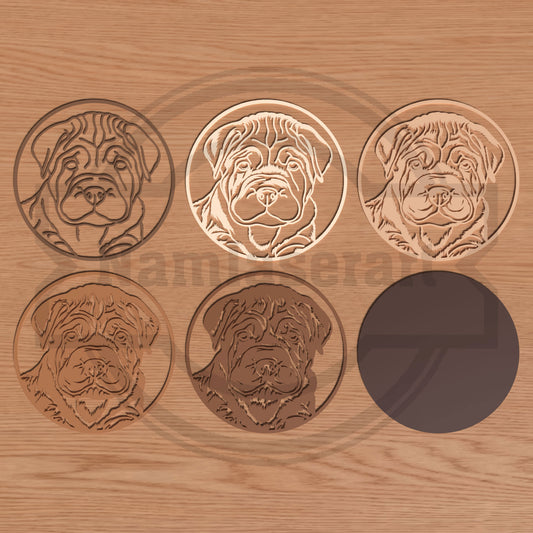 Dog Portrait SVG Bundle | Multilayer Dog Laser Cut Files | 6 Layered Dog Wall Art Designs for Glowforge, xTool, LightBurn & CNC