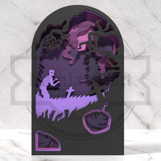 Halloween SVG Bundle | 6 Layered Spooky Shadow Box Designs | Haunted House, Pumpkin, Vampire & Ghost Laser Cut Files for Glowforge & xTool