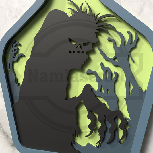 Zombie Potion Bottle Halloween Laser Cut File SVG DXF | Monster Ornament 3mm Wood Template | Glowforge LightBurn Digital Download