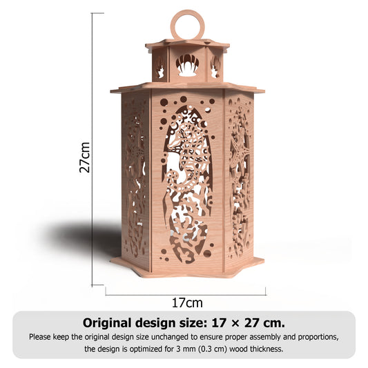 Jellyfish Lantern SVG | Ocean-Themed Laser Cut Lantern | Marine Life Night Light SVG | Layered Wooden Lantern for Glowforge, xTool & CNC