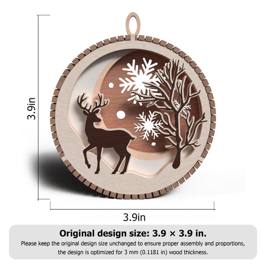Christmas Ornament SVG Bundle | Layered Christmas Baubles SVG | Nativity Santa Reindeer Ornament Laser Cut Files | Wooden Christmas Decorations SVG | Glowforge xTool CNC SVG