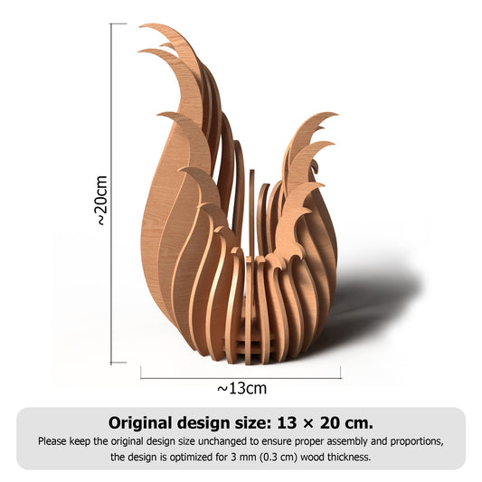 3D Swan Sculpture SVG | Layered Swan Laser Cut SVG | Slot Together Swan Decor SVG | Wooden Swan Table Decoration | Glowforge xTool CNC SVG File