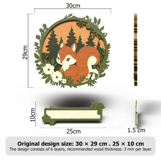 Personalized Woodland Nursery Name Sign SVG Bundle | Forest Animal Wooden Name Plaque Laser Cut File | Fox Bunny Lamb Red Panda Nursery Decor for Glowforge & xTool