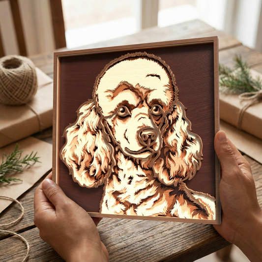 Dog Portrait Layered SVG Bundle | 3D Pet Portrait Laser Cut Files | Wooden Dog Wall Art SVG Collection for Glowforge & xTool