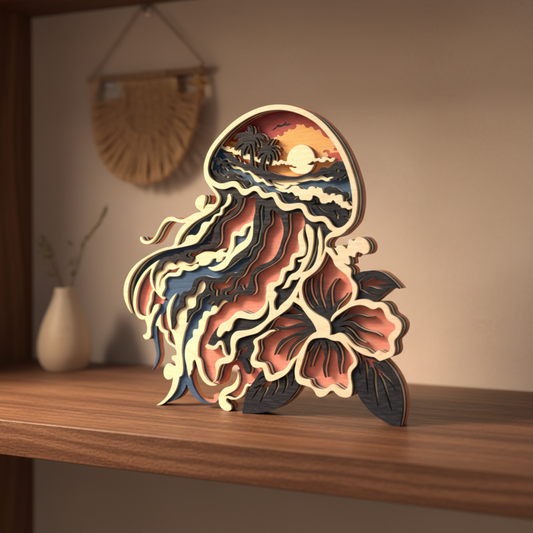 Cowboy Hat Tropical Beach SVG | Layered Western Coastal Sunset Laser Cut File | Country Beach Decor for Glowforge, xTool & CNC (Copy)