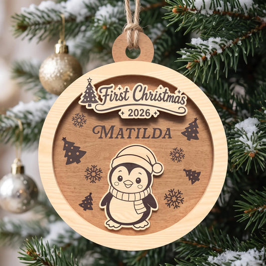 Personalized Baby First Christmas Ornament Bundle, 10 Laser Cut Designs (Digital Download)