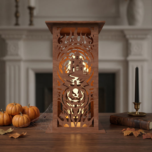 3D Halloween Lantern Tea Light Holder Gothic Skull Snake Pumpkin Bundle Laser Cut Vector Design for Glowforge Table Decor