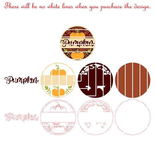 Pumpkin Fall Round Sign Laser Cut File SVG DXF | Thanksgiving Autumn Door Decor Wood Template | Glowforge LightBurn Digital Download