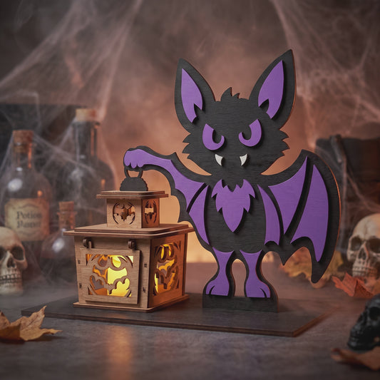 3D Halloween Character Lantern Tea Light Holder Cute Ghost Witch Skeleton Pumpkin Bundle Laser Cut Vector Design for Glowforge Table Decor