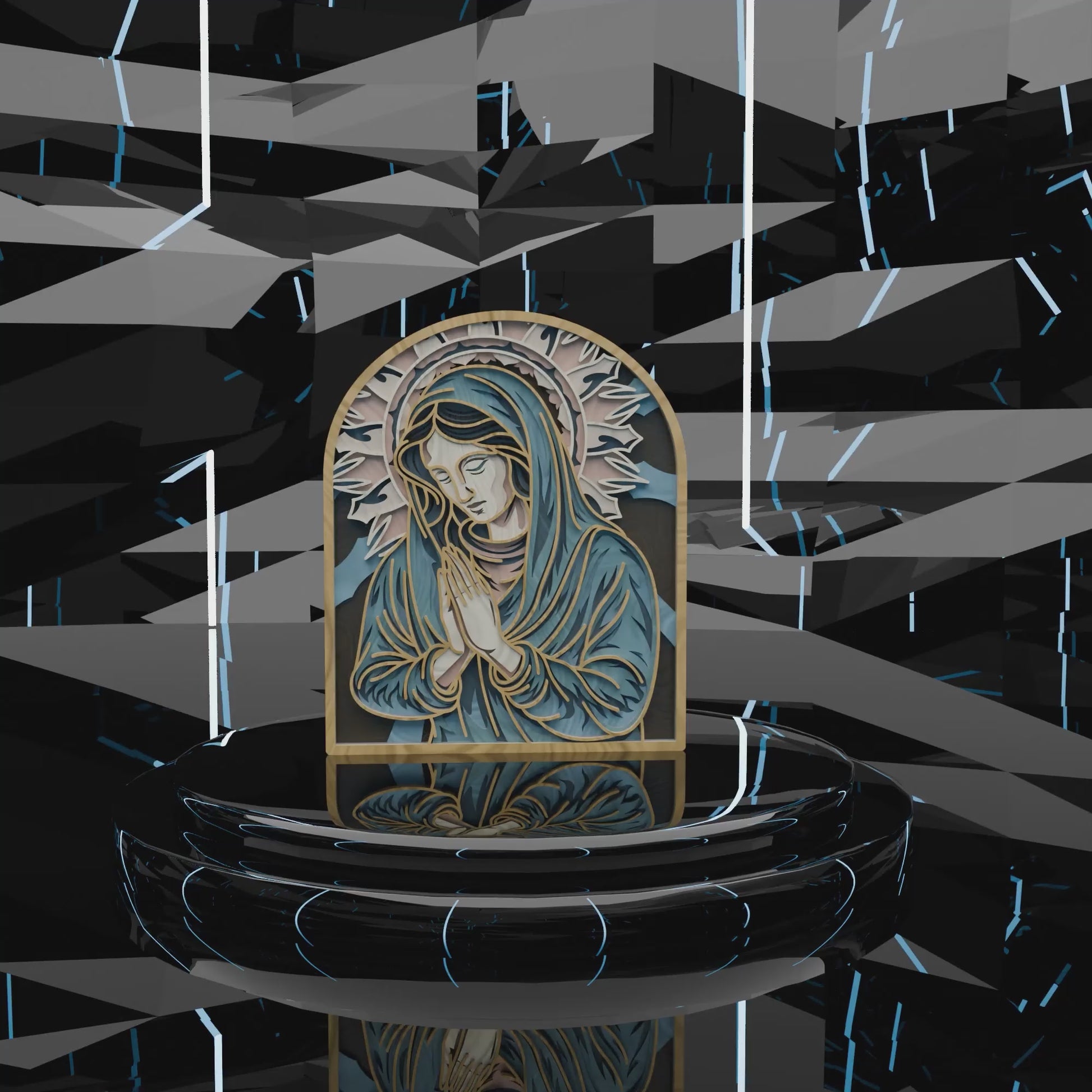 Virgin Mary Religious Wall Art Bundle Laser Cut Files SVG DXF | Catholic Christian Madonna Wood Templates | Glowforge LightBurn Digital Download