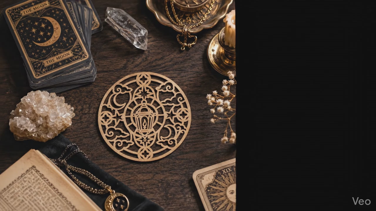 SVG DXF File Celestial Mystical Wooden Coaster Bundle Laser Cut Vector Design for Glowforge 3D Wood Wall Art | CUTSVG.COM