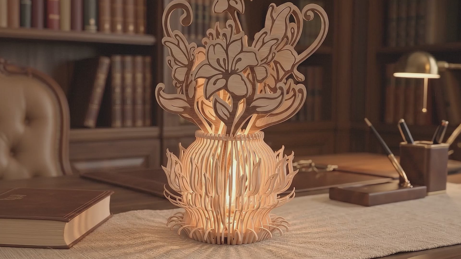 3D Floral Vase Laser Cut File SVG | Layered Flower Vase Wooden Decor | CNC Glowforge DXF EPS AI PNG | DIY Laser Cut Centerpiece Pattern