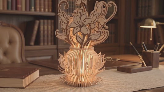 3D Floral Vase Laser Cut File SVG | Layered Flower Vase Wooden Decor | CNC Glowforge DXF EPS AI PNG | DIY Laser Cut Centerpiece Pattern