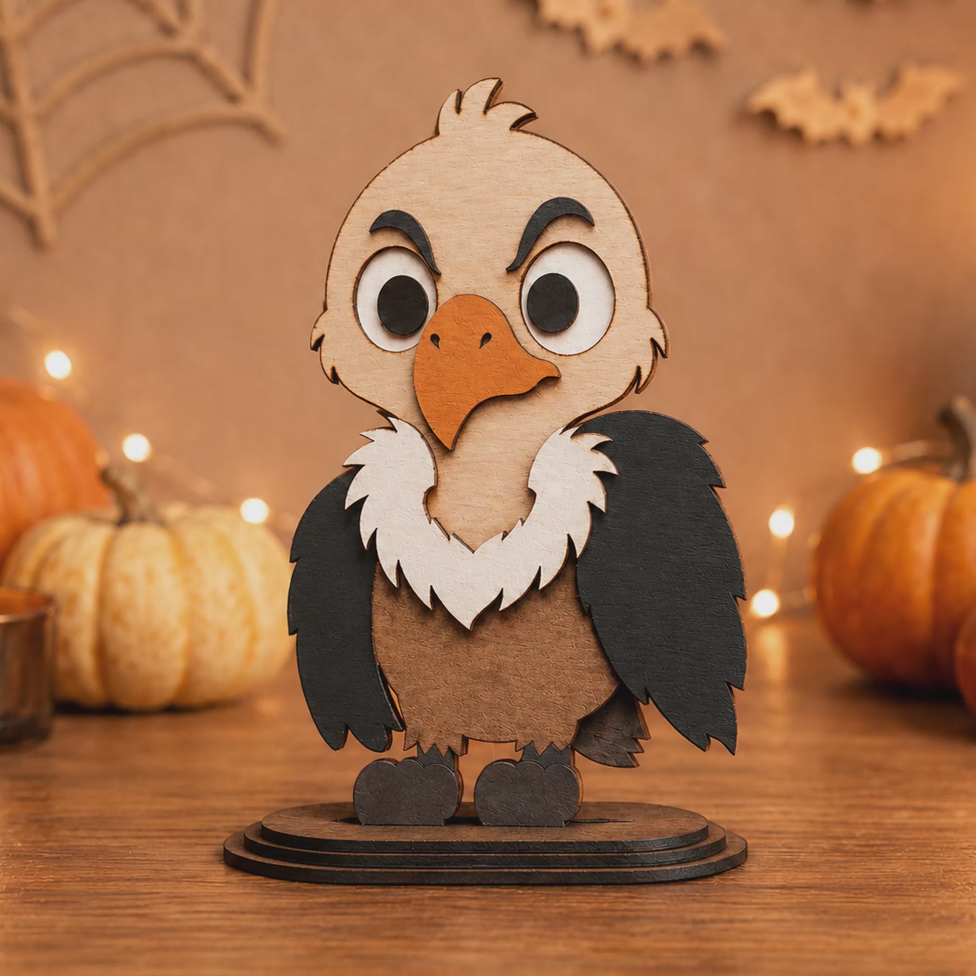 3D Halloween Layered Stand Ornament Cute Pumpkin Zombie Dog Spider Crow Bundle Laser Cut Vector Design for Glowforge Table Decor