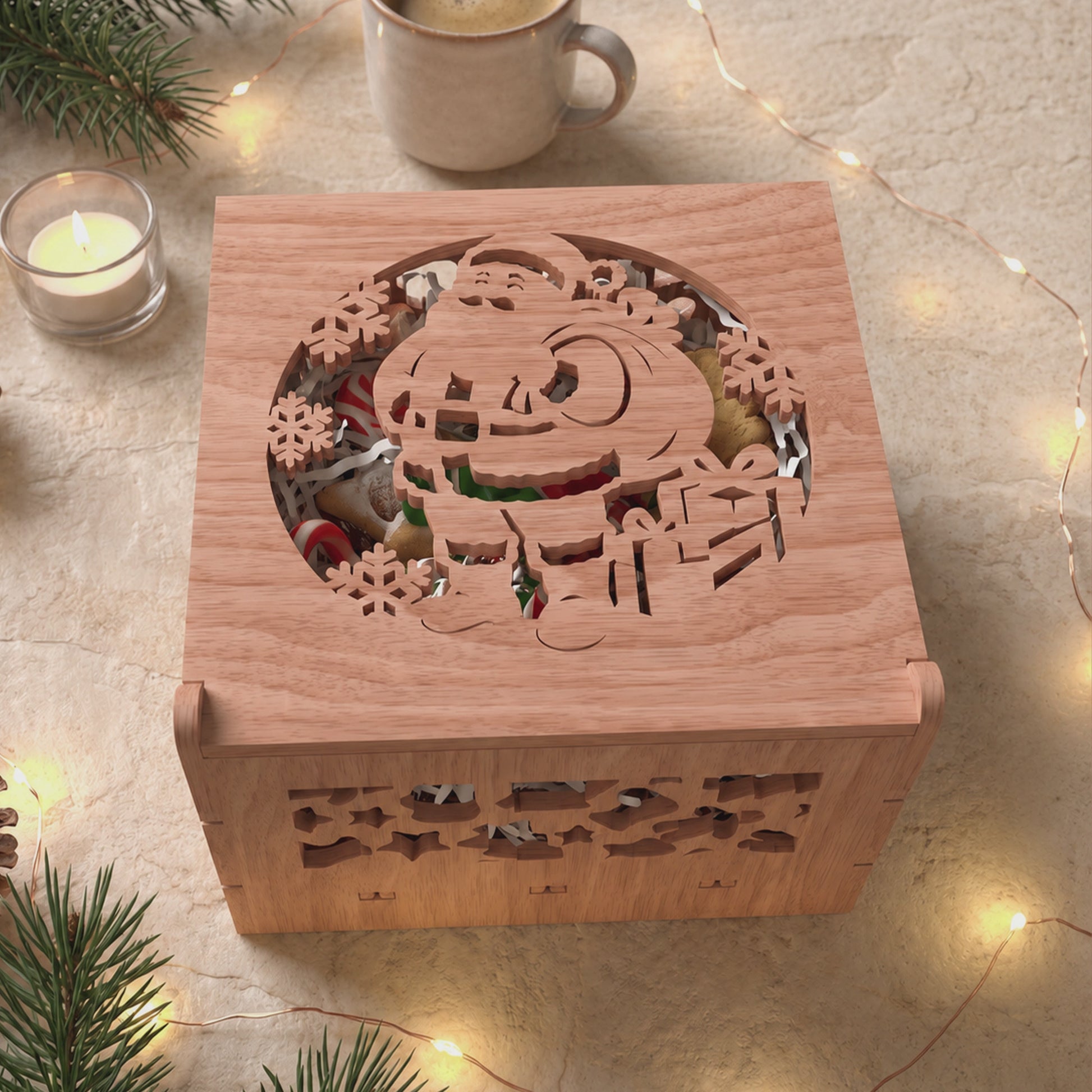 3D Multilayer Christmas Cube Favor Boxes Bundle SVG DXF Holiday Candy Gift Tote Laser Cut Files Compatible with All Machines