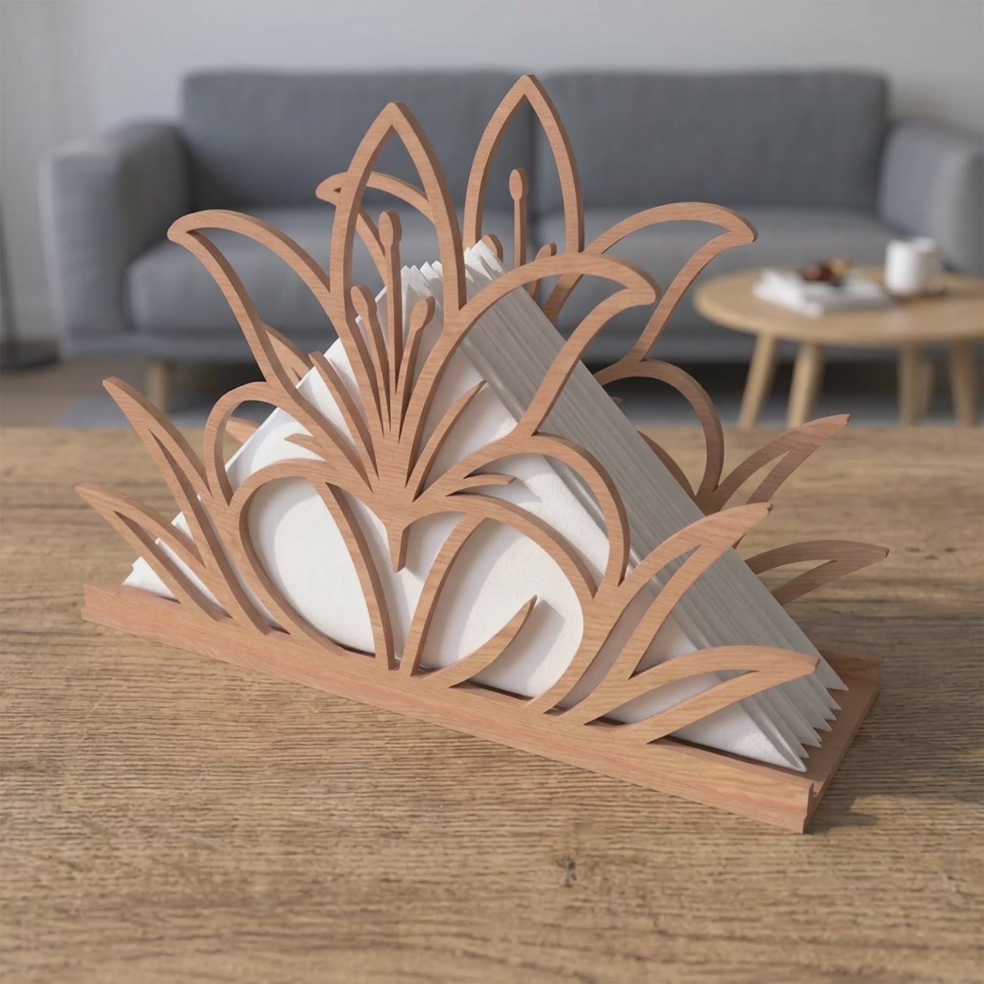 SVG DXF File Floral Napkin Holder Bundle Laser Cut Wooden Tissue Stand Design for Glowforge Wall Art Home Decor | CUTSVG.COM