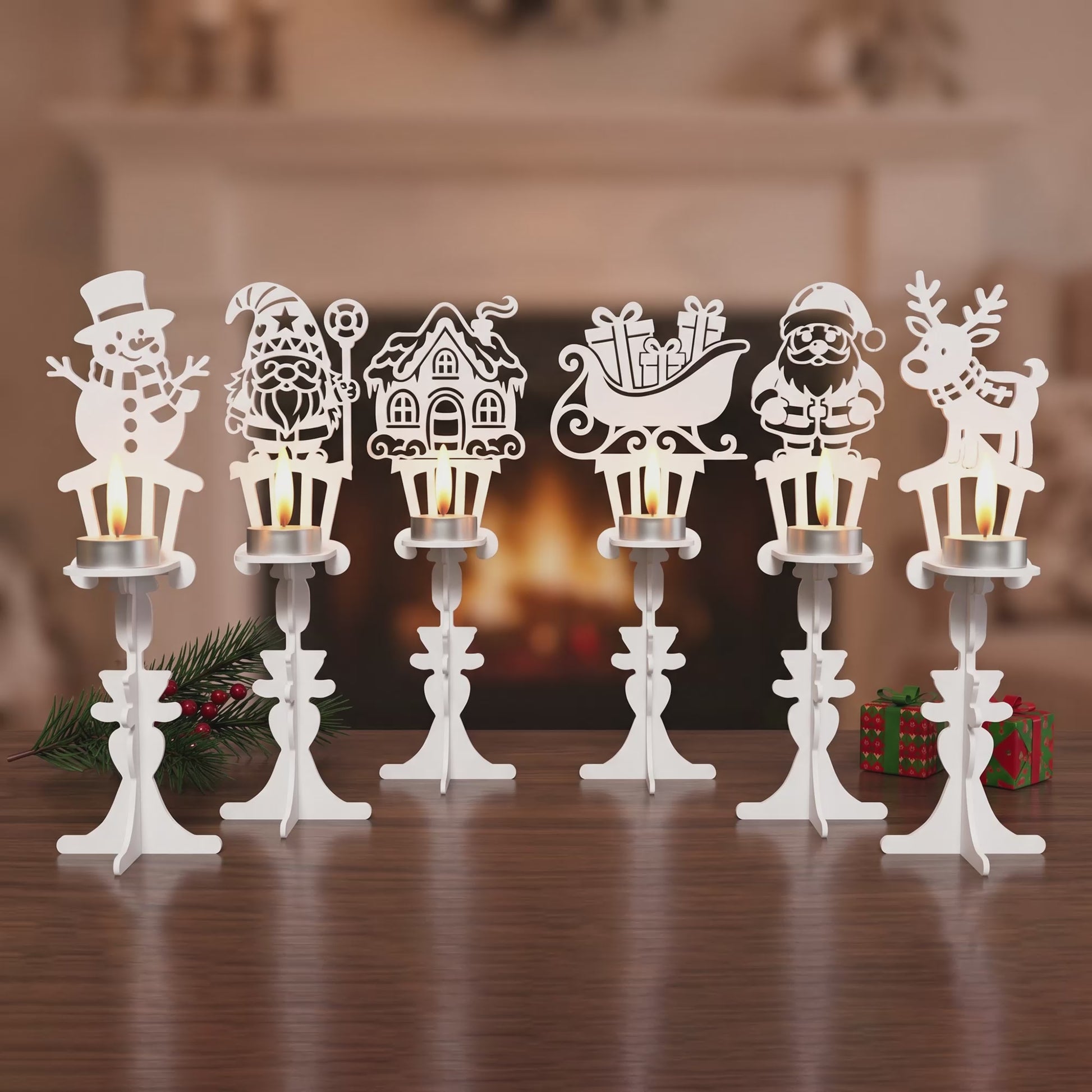 Multilayer Christmas Balance Toy Set 3D Holiday Desktop Ornament Vector Design File Compatible with All Laser Cutting Machines and CNC Routers