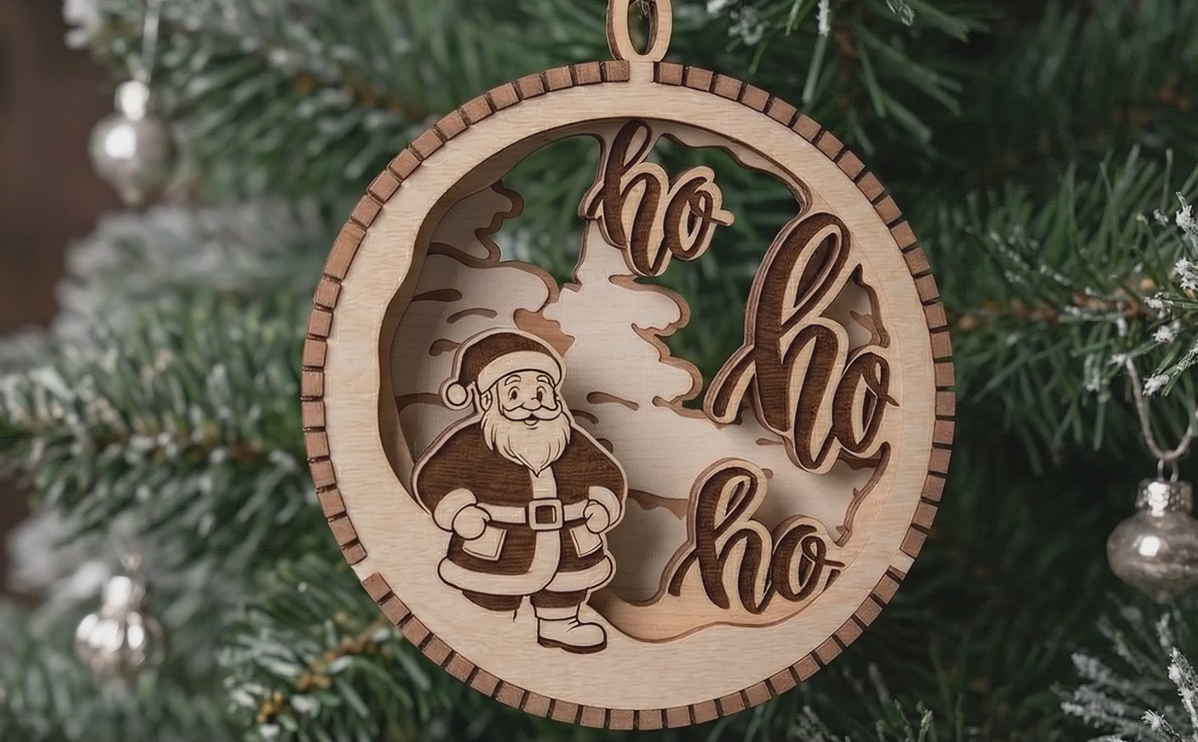 Christmas Ornament SVG Bundle | Layered Christmas Baubles SVG | Nativity Santa Reindeer Ornament Laser Cut Files | Wooden Christmas Decorations SVG | Glowforge xTool CNC SVG