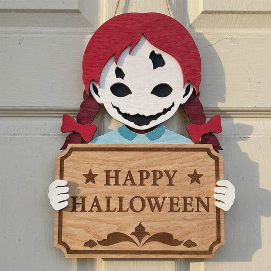 3D Halloween Happy Halloween Sign Door Hanger Grim Reaper Spider Universal Vector Design for All Laser Cutters xTool Glowforge CNC