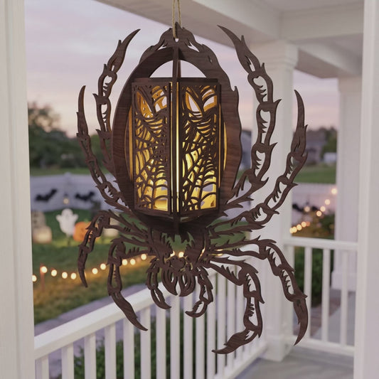3D Halloween Hanging Lantern Bundle Spooky Spider Bat Witch Skeleton Laser Cut Vector Design for Glowforge Table Decor