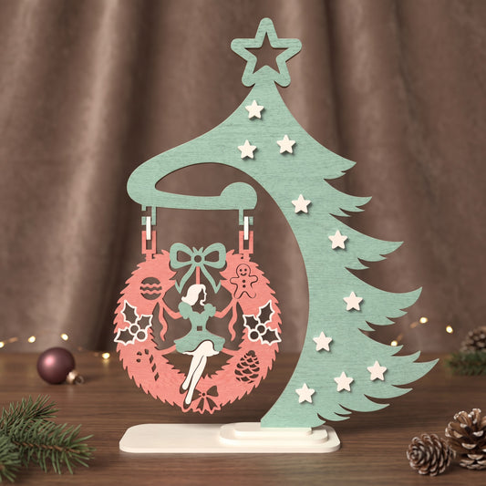 3D Multilayer Christmas Tree Stand SVG DXF Holiday Tabletop Ornament Laser Cut Files Compatible with All Machines