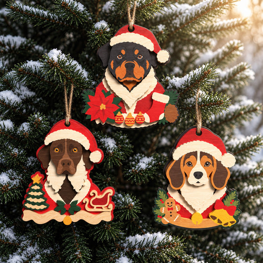 Christmas Dog Ornament Bundle, 9 Dog Breed Laser Cut Files, Wooden Pet Tree Decorations, Dog Lover Christmas Gift, Digital Download